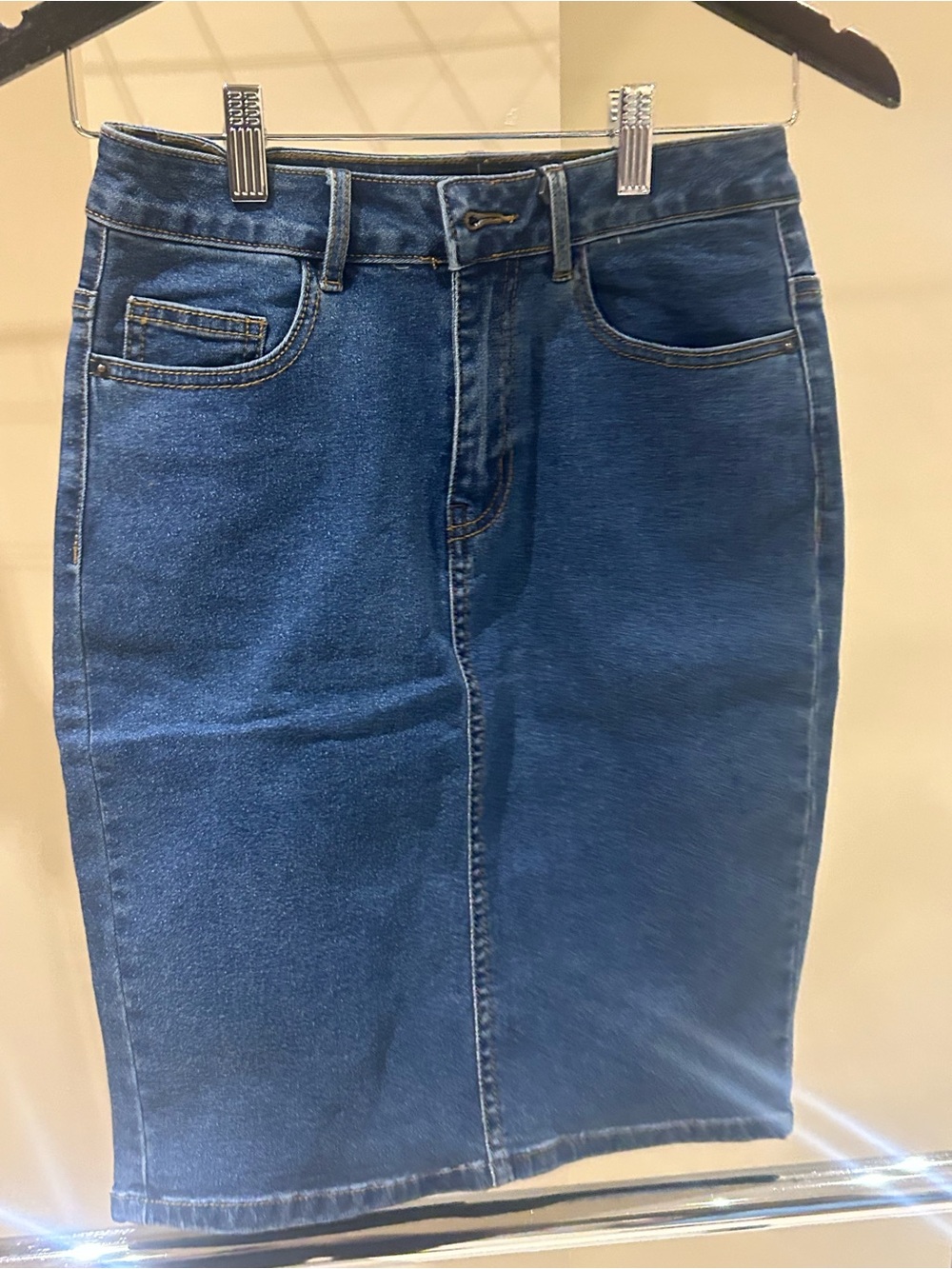 Vero Moda Dark Blue Denim Pencil Skirt